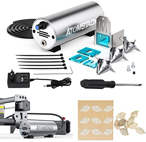 Air Assist Kit para máquina de grabado láser serie A10PRO/S10 PRO/X7 PRO/A5 PRO, máquina de grabado láser silenciosa Accesorios del kit de asistencia de aire, flujo de aire ajustable de 10-30 l/min