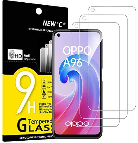 NEW'C 3 Stück für Oppo A96 4G, Oppo A36 für Panzerglas, Frei von Kratzern, 9H Härte, HD Displayschutzfolie, 0.33mm Ultra-klar, Ultrabeständig
