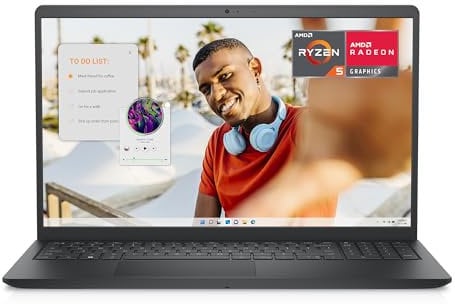 Dell Inspiron 15 3535 Laptop - 15.6-inch FHD (1920 x 1080) Display, AMD Ryzen 5 7520U Processor, 8GB DDR4 RAM, 512GB SSD, AMD Radeon Graphics, Windows 11 Home, 6-Months Migrate - Carbon Black