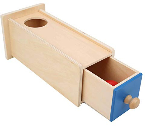Keenso Frühpädagogische Montessori-Ball-Drop-Box, Hölzernes Baby-Montessori-Spielzeug für Babys von 6 Bis 12 Monaten