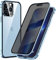 Anti-Peep Magnetische Adsorption Hülle für iPhone 14 Pro Max, Anti-Spy Handyhülle 360 Grad Metall Case Privat Screen Schutz doppelseitige Gehärtetes Glas Schutzhülle Anti-Spähen Case Cover,Blau