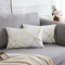 Weiß Samt Kissenbezug 2er Set Kissenbezüge Geometrie Bronzieren Dekokissen Kissenhülle Sofakissen Couchkissen Dekorative Kissen Outdoor Zierkissen Bezug für Schlafzimmer Sofa Bett Sommer 30x50 cm