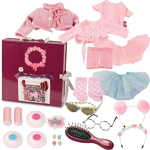 Götz 3403315 Adventskalender im Koffer Gr. XL – 24 Überraschungen für Stehpuppen 45–50 cm, Kleidung und Zubehör im Puppenkoffer für Kinder ab 3 Jahren