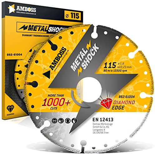 Amboss Diamant Trennscheibe Metal Shock für Metall/Stahl/Inox - 115 x 1,8 x 22,23 mm
