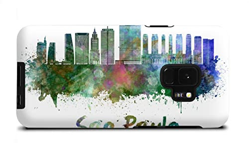 artboxONE Tough-Case Handyhülle für Samsung Galaxy S9 SAO Paulo Skyline in Watercolor-x von Paul Rommer