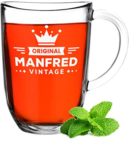polar-effekt Leonardo Teebecher aus Glas mit Namen Wunschgravur - Kaffeebecher Geburtstagsgeschenk - personalisiertes Espressoglas - Kaffee und Tee - isoliert - für Geburtstag und Jubiläum