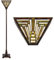 HAES DECO - Tiffany-Stehlampe Ø 31x186 cm Beigegrün Polyresinglas Rechteckige Stehlampe Tiffany-Lampe aus Buntglas