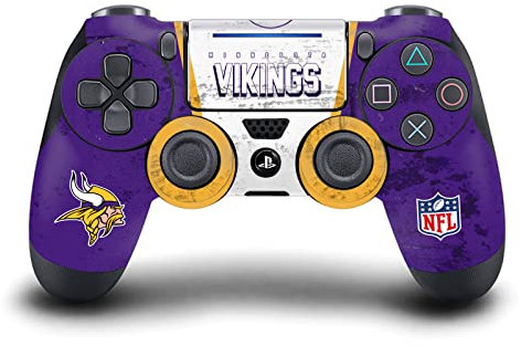 Head Case Designs Offizielle NFL Banner Minnesota Vikings Vinyl Haut Gaming Aufkleber Abziehbild Abdeckung kompatibel mit Sony Playstation 4 PS4 DualShock 4 Controller