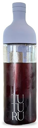 Cold Brew Bottle | Iced Coffee Maker, Thick Glass, Heavy Duty Stainless Steel Filter | Easy Pour and Removable Filter | 32 oz (1 QT)