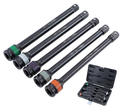 KATSU 5 Stück 1/2 Verlängerungsstangen für Drehmoment Torsionsstab 8 Zoll Länge 150 bis 200 Nm, CR-MO, für Sicherheitssicherung Radmuttern