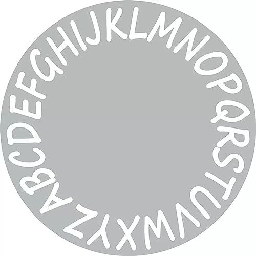 Runder Kind Teppich Wohnzimmer Teppich Ø 200 cm Cartoon-Grau mit weißen Buchstaben