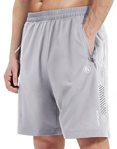 HIFEOS Shorts Herren Sporthose Kurz Schnelltrockende Kurze Hosen Laufhose Mit Reißverschlusstasche Trainingshose Jogginghose