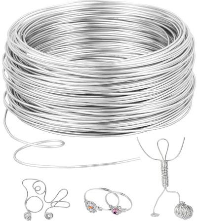 Romon Filo Alluminio 2 mm X 30 M, Filo Alluminio Di Modellabile, Filo Metallico In Alluminio, Filo Per Gioielli Per Gioielli Abbellimenti
