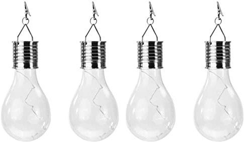 Housoutil 4 Stück Weihnachtsdeko Hochzeitsdeko Weihnachten Deko Glühbirne Zum Aufhängen Led-solarbirne Led-glühbirne Solarlampe Hängend Leuchter