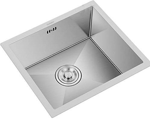 ATHUAH Kitchen Bar Single Bowl Balcony Washbasin Built-in 304 Stainless Steel Easy To Clean (Color : Silver, Size : 42x35cm)