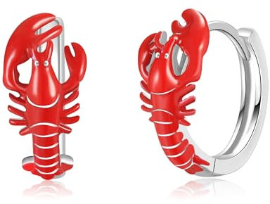 Hummer Ohrringe Silber 925 Lobster Creolen Kleine Hummer Schmuck Geschenke Damen