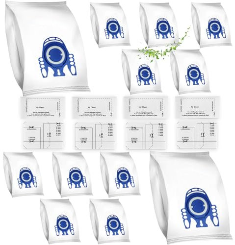 12 Bolsas de aspiradora de Repuesto Compatibles Miele GN 3D Classic C1 S2000 S5000 S8000 Complete C2 C3 Serie con 8 filtro