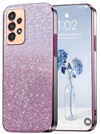 PanXCase Glitzer Hülle für Samsung Galaxy A13 4G - Transparent Glitter Mädchen Frau Elegant HandyHülle, Durchsichtig Bling Ultra Dünn Stoßfest Schutzhülle (Rosa)