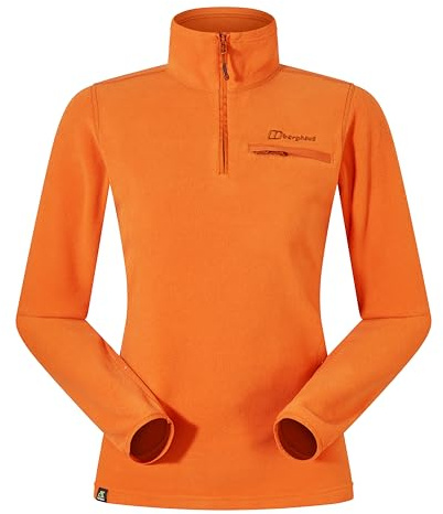 Berghaus Damen Prism 2.0 Micro Polartec Fleece mit halbem Reißverschluss | Zusätzliche Wärme | Schmeichelnder Stil | Strapazierfähig Midlayer, Loderndes Feuer, 6