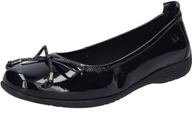 Josef Seibel Damen Klassische Ballerinas Fenja 09,Weite G (Normal),flach,Ausgehschuhe,Abendschuhe,Slip-ons,Schleife,Black-Black / 791-105,42 EU