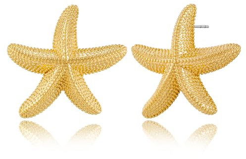 LILIE&WHITE Ohrringe – Goldene Seestern-Ohrstecker für Damen, Sommerliche Statement-Ohrringe im Maritimen Look, Stilvoll und Trendig für den Strand und Alltag