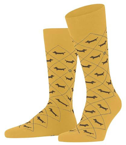 Burlington Herren Socken Dachshund M So Baumwolle gemustert 1 Paar, Gelb Sun 1312, 40-46
