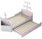 Azkoeesy Letto per bambini con contenitore e letto estraibile, con rete a doghe, letto a barca, letto matrimoniale, 90 x 200 e 90 x 190 cm, rosa
