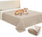 GYURO 100% wasserdichte hundedecke, hundedecke groß waschbar mit Rutschfester Rückseite, kann Möbel Bett Sofa schützen (Khaki, 137 * 208CM)