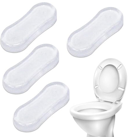 Set di 4 cuscinetti in gomma per copriwater – in silicone forte adesivo, paraurti trasparente per sedile WC, set di paraurti di ricambio per WC anti-collisione, kit di ricambio per WC