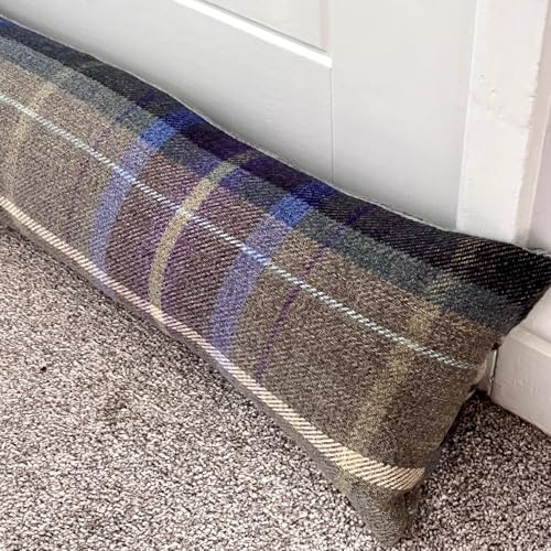Snugglemore Draught Excluder Tartan Tweed Various Designs Door Window Draught Cushion Guard (Bernese Purple, One Size)