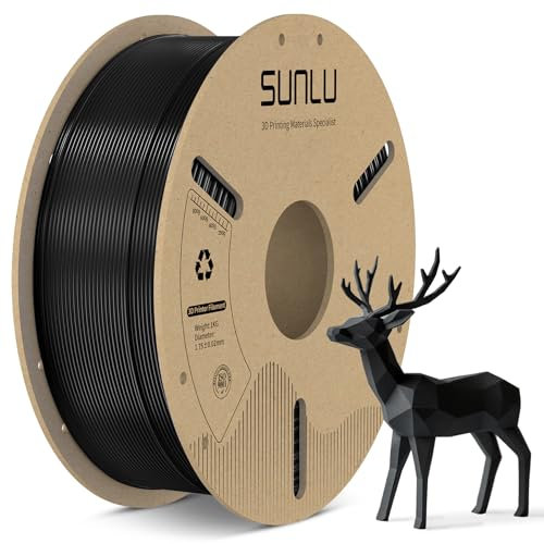 SUNLU High Speed PLA Filament 1.75mm, Schnelldruck 3D Drucker Filament 1.75mm ±0.02mm, passend für die meisten FDM 3D Drucker, 1KG Kartonspule (Schwarz)