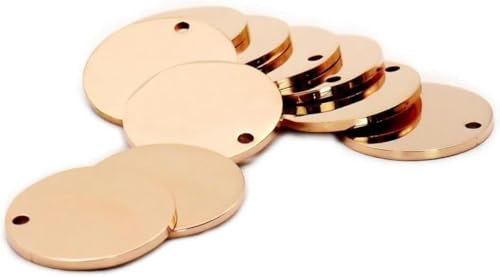 20Pcs Round Stainless Steel Blank Dog ID Tag Metal Cat and Dog Name Tag Custom Engraved Pet Tag Nameplates Anti-Lost Cat and Dog Tag Pendants Pet Collar Accessories-Rose Gold-30MM