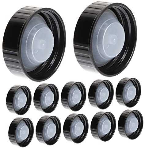 minkissy 12pcs Black Plastic Screw Caps for Wine Bottles Reusable Bottle Caps Tight Closure Seal