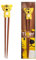 ESS-Stäbchen für Kinder, weiß, 22 cm, mit süßem Bär, Katze, Hase, Panda als Halterung für Anfänger, Stäbchen auswechselbar (Tiger)