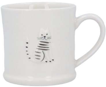 Gisela Graham Embossed Stripy Cat Design Mini Mug