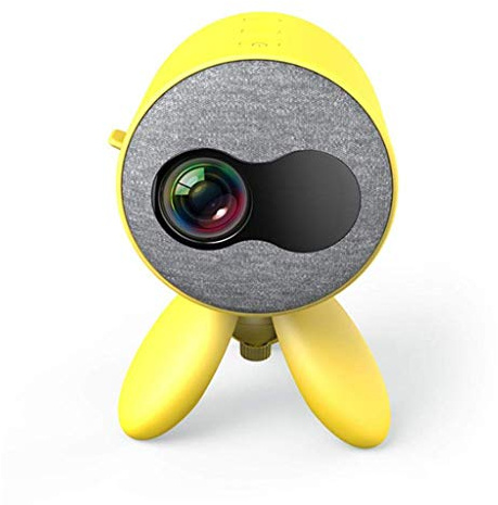 Portable Mini Kids Projector Household Small 3D Home Theater Projector HD 1080P Projector Compatible with Mobile Phone (Color : White) (Yellow )