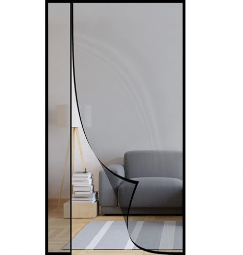 Magnet Fliegengitter Balkontür 285x300cm Fliegennetz Balkon Insektenschutz Tür Insektengitter Magnetvorhang Lamellenvorhang Schwarz