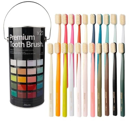 Vonmerie 21 Stück Zahnbürsten Ultra Soft für Erwachsene & Jugendliche – Superweiche 0,15 mm Borsten, 3500 Borsten, Ergonomisch (21 Farben)