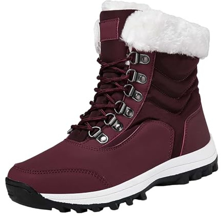 Generisch Chaussures de montagne hautes pour femmes Bottes de neige épaisses et chaudes d'extérieur Chaussures de randonnée antidérapantes à semelle épaisse Baskets Chaussures de trekking Chaussures