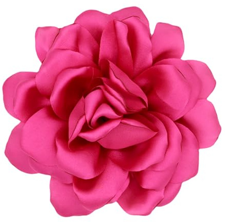 Broche Fleur KEJOL, Pince à Cheveux Fleur de Rose, Accessoire Élégant pour Femme - Mariage, Fête, Quotidien (Rouge Rose)