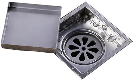 EWUHYFP Inserto for Piastrelle, griglia for Pavimento Quadrata, Scarico for Doccia da Bagno, 150 x mm o 110, Acciaio Inossidabile 304(150X150 MM)