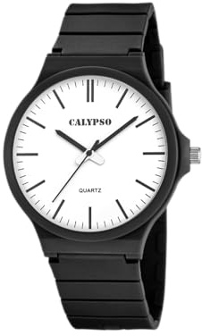 Calypso Kinderuhr Junge und Mädchen Analog aus Kautschuk Schwarz | Quarzuhr, Widerstandsfähiges Glas, Wasserdicht 5 ATM, K5879/3, Street Style