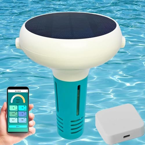 Intelligenter Wassertester für Pools und Whirlpools, drahtlose Überwachung mit Echtzeitanalyse, solarbetriebenes schwimmendes Design