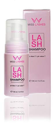 Miss Lashes Wimpernshampoo (100ml) – Lash Extension Shampoo, Cleanser, Verlängert die Haltbarkeit von Wimpernextensions, Wimpernpflege, Wimpernschaum, Schonende Reinigung für Wimpern – 100 ml