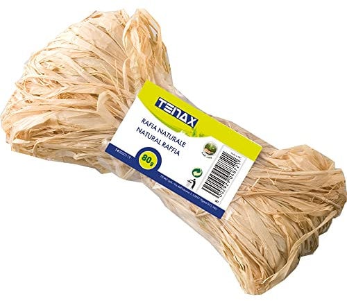 TENAX Raphia Naturel 80 g, Ligature pour Plantes et Jardinage, Ficelle pour Artisanat, Bricolage, Décoration et Ligature Bouquets Floraux et Paquets-Cadeaux