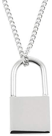 Happiness Boutique Damas Collar de Colgante Candado en Color Plata | Collar Delicado con Colgante Candado Joyería de Acero Inoxidable