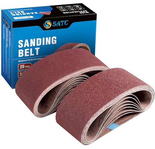 S SATC Belt Sander 20PCS 75 x 457mm Sanding Belt Sanding Belts Belt Sander Paper (3 Each of 60, 80, 120,150,240,400 Grits, 2 of 40 Grits) Aluminum Oxide