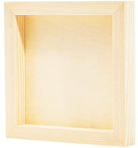Unfinished Wood Canvas Boards, 6-Pack of Square Wooden Painting Panels, 15.2 x 15.2 cm Each