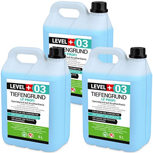 LEVEL PLUS 15 L Tiefengrund LF Profi Grundierung Tiefgrund Tiefengrundkonzentrat Haftgrund 1:1 RM03