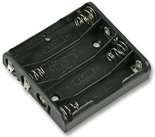 Pro Power 24VB41D Support de batterie 4 x AAA Noir à ressort hélicoïdal, avec étiquette à souder